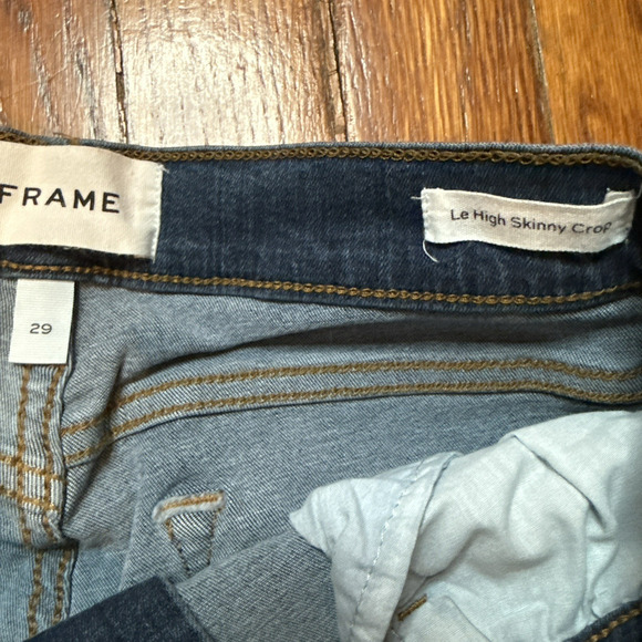 Frame Women's Skinny Jeans Le High Crop Modal Blend Size 27x23 Soft Stretchy - Picture 6 of 8